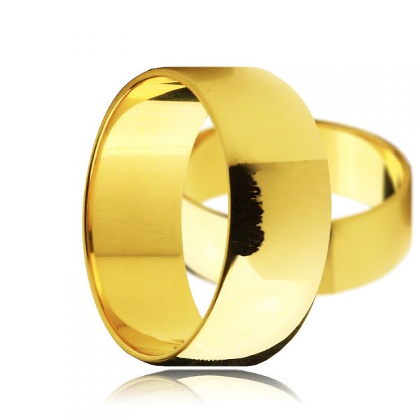 Aliança de Ouro Reta Casamento ou Noivado 18k